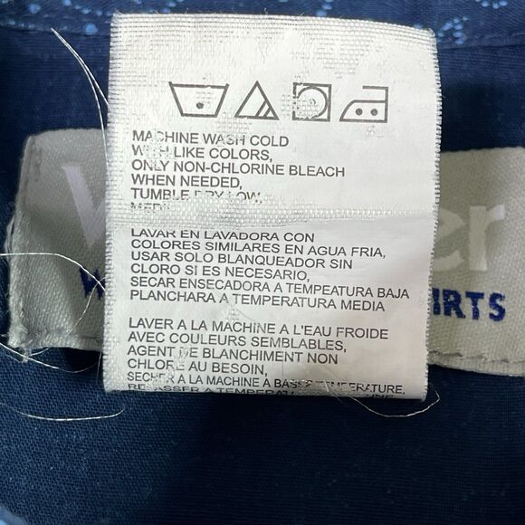 Wrangler Wrancher Shirt Men’s Medium Blue Paisley Pearl Snap Western Cowboy - Picture 7 of 10